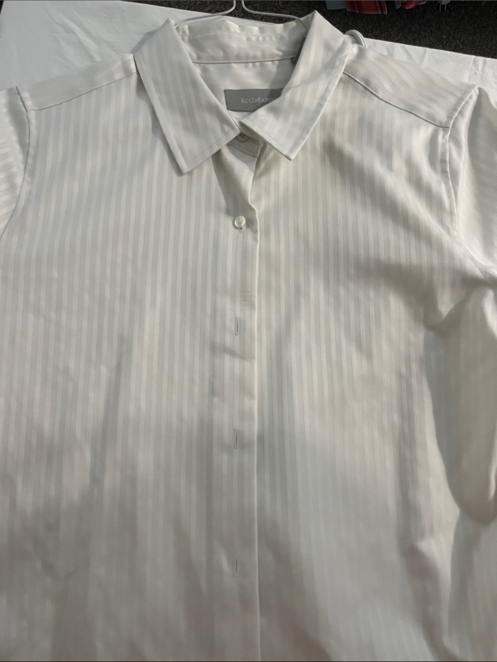 Liz Claiborne Ivory Stripe Button-Down Shirt